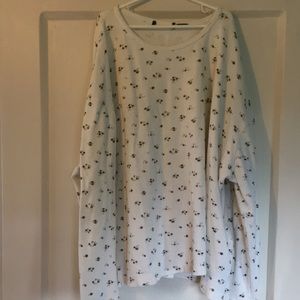 Long sleeve shirt, with small green floral print